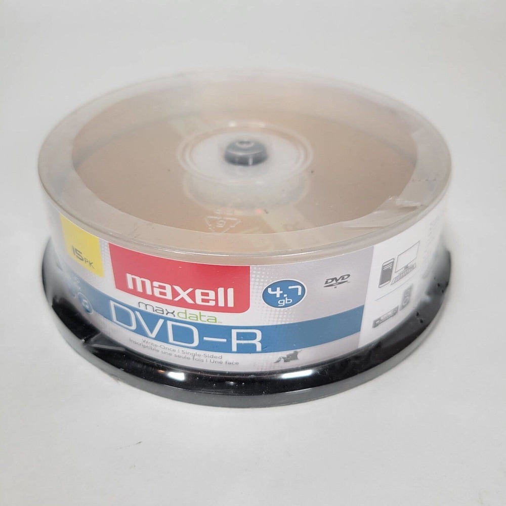 Maxell 638006 DVD-R 4.7GB Write-Once 16x Recordable Disc Spindle 15PK by Maxell